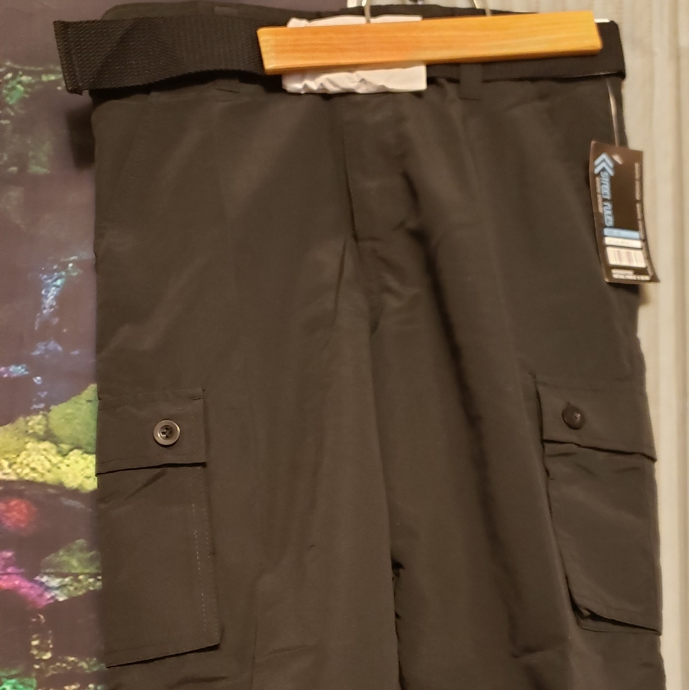 Black "Street Rules" shorts with a belt size 14